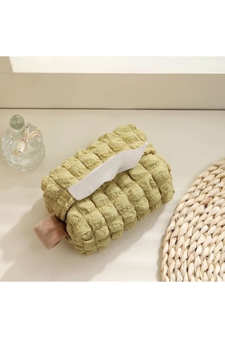 Kangvka Yeşil Mendil Tutucu 1 Adet - Ev Ve Araba İçin Pratik, Dayanıklı Poliester Materyal, Düzenli Mendil Saklama Açık Yeşil