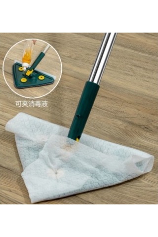 Büro Ev Ofis Yazlık Hijyeni İçin 150cm 2bez Çekçekli Islak Mendil Takılır Mop