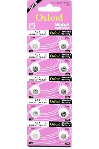 Oxford AG4 LR626 377A Düğme Pil 10 x 20'li