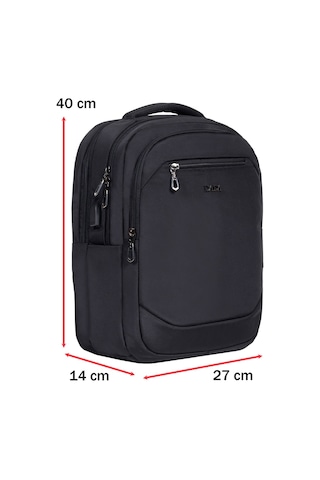 Dada Unisex Siyah Okul Sırt Çanta Orta Boy Lise Üniversite 13,3-14 inç Usb Type-c Su Geçirmez Oxford Kumaş