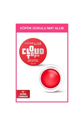 Cloudtopia Köpük Dokulu Mat Allık & Ruj 03 Divine Crimson 3600531717193-11045 03