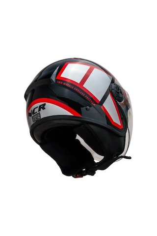 Ncr Kask Çenesiz 230 Ece 22/06 Belgeli Kırmızı Grafik Siyah Kırmızı