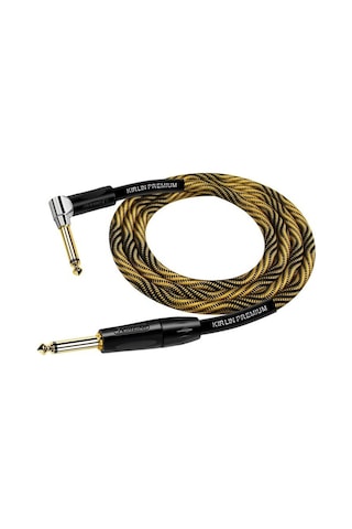 Kırlın Iwb-202bfgl-3m-wbo L Uçlu Enstrüman Kablosu 3 Metre Beyaz-turuncu Desenli Tasarım L Tipi Jak İle Güvenli Ve Rahat Gitar Bağlantısı