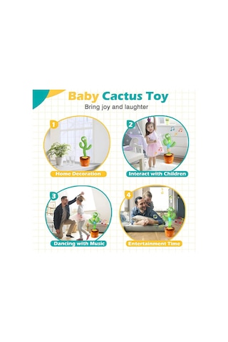 Yeşil Kaktüs Pırasa Oyuncağı 10cm X 5cm Miktar 1'li Paket B Diğer