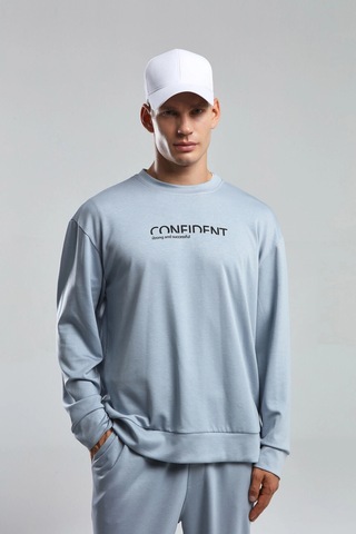 Benmanaj Erkek Haki Sweatshirt - Mavi Mavi