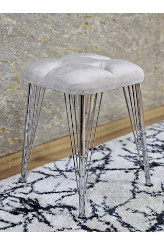 Kare Krom Kaplama Telli Ayaklı Tabure - Oturak - Bar Taburesi - A Çok Renki