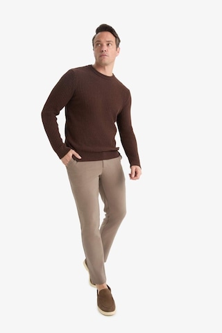 Defacto Standart Fit Bisiklet Yaka Triko Kazak E0811ax25wnbn497 Kahve