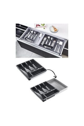 Flora Kayar Kaşıklık, Açılır Kapanır Ayarlanabilir Bıçak Kaşık Çatal Çekmece İçi Düzenleyici