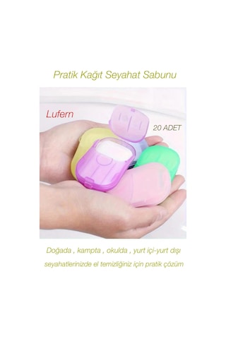 Lufern Pratik Kağıt Seyahat Sabunu Karışık 20 Adet