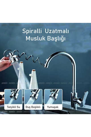 Uzatma Hortumlu 3 Fonksiyonlu Tasarruflu Musluk Başlığı Batarya/musluk Kuaför Berber Musluk Ucu Diğer