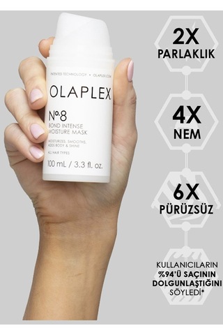 Olaplex Nº.8 Bond Intense Moisture Mask - Bağ Güçlendirici &yoğun Onarıcı & Nemlendirici Maske 100 ML