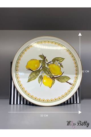 Mıss Betty 9663 Lında Emaye Tepsı 32 Cm Sarı