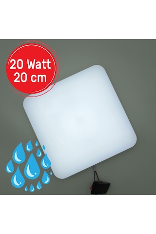 Dış Mekan Kare Sıva Üstü 20W Led Panel Armatür Trafolu Beyaz