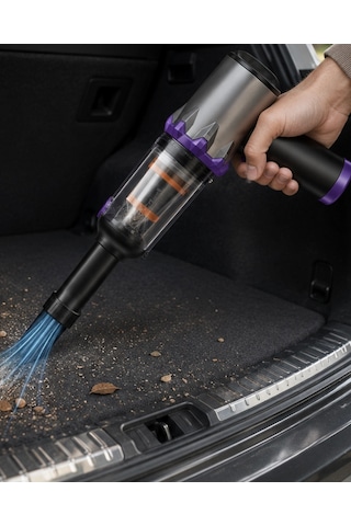 Taşınabilir Oto Süpürge 220w Turbo Güçlü Metal Hepa Filtreli Kablosuz Süpürge Belirtilmemiş