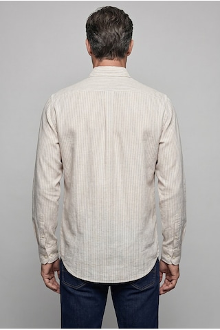 Bisse Lacivert Regular Fit Keten Cepsiz Uzun Paşa Yaka Gömlek Gmktn261093 C39