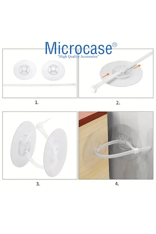 Microcase Yapışkanlı Eşya Sabitleyici Aparat Deprem ve Çocuk Koruma - Al5184 4 Adet