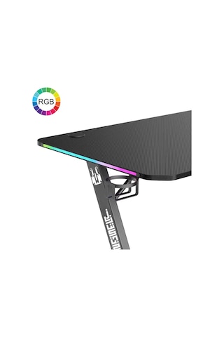 Vıyero Armor Gd-12002e-2-blk Z Ayak Rgb Karbon Fıber E-spor Oyuncu Masası Siyah