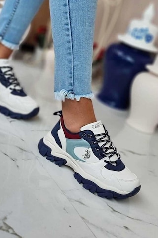 U.s. Polo Assn. Tracky Memory Foam Kadın Sneakers Ayakkabı 867800000740 231 Beyaz-mavi Beyaz-mavi