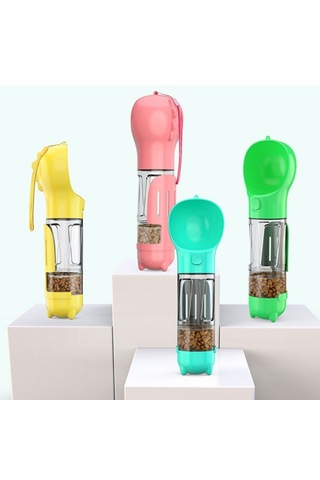 Buffer Taşınabilir Hazneli Mama Kaplı ,kaka Poşetli Kedi,köpek Suluğu-300ml