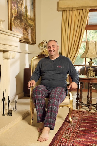 Aydoğan Erkek Emir Büyük Beden Kışlık Antrasit Pijama Takım 0786 Antrasit