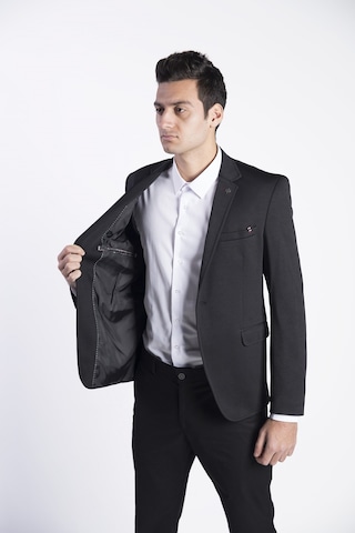 Sposo 5109 Dar Kalıp Yarım Astarlı Siyah Erkek Blazer Ceket Siyah