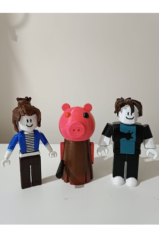 3'lü Roblox Karakter Figürleri Boy, Girl Bacon Ve Piggy