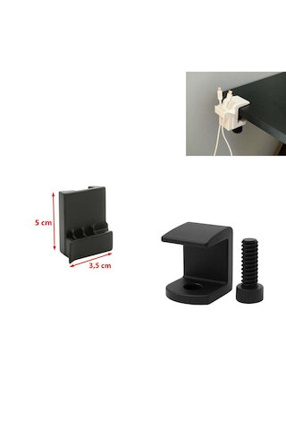 Siyah Renk Özel 3d Baskı Şarj Vb. Kablo Tutucu 3 Gözlü Kablo Organizatörü Modüler Masa Düzenleyici Tak Çıkar Düzenleyici Ebat: 3,5 Cm X 5 Cm