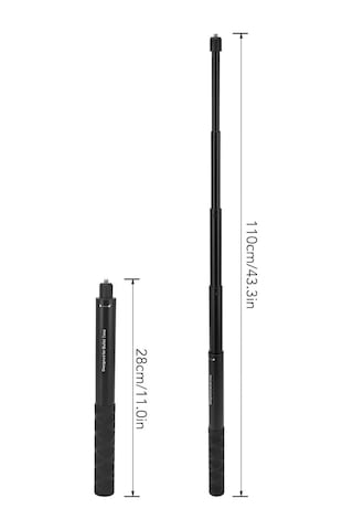 Oem Nsta360 Aksiyon Görünmez Selfie Çubuğu 1.1 Metre Alüminyum Alaşım Beyaz - Siyah