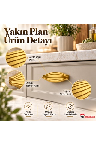 Haskan Taha Düğme Kulp Altın