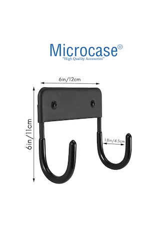 Microcase Paslanmaz Çelik Çok Amaçlı Kullanılabilir Ütü Ve Eşya Askılığı 2 Adet Al5440 Siyah