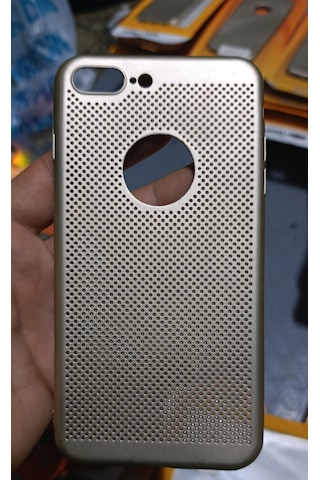 Apple Uyumlu iPhone 7 Plus/ 8 Plus Delikli Silikon Kılıf Gold