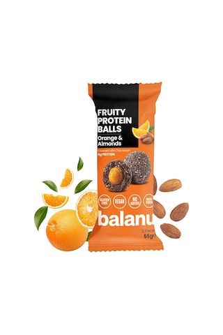 Balanu Fruity Protein Balls Portakal Dolgulu Ve Bademli 6 x 55 G