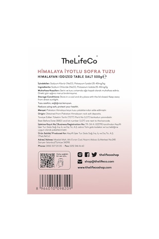 Thelifeco Pembe Himalaya Kristal Tuzu 2 x 500 G