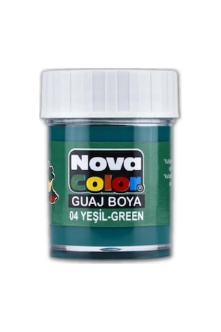 Yeşil Guaj Boya 25 ml 1 Adet Nova Color Su Bazlı 25 ml Guaj Boya Yeşil