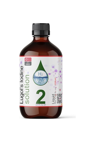 Lugol's %2 İyot Çözeltisi İyot Damla Cam Şişe 250 ML