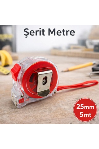 Şeffaf Kilitli Şerit Metre 5 Metre 25 Mm Dayanıklı Gövde Hassas Ölçüm Ev İş Ve Profesyonel Kullanım 0 - 300 MM