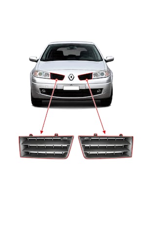 Renault Megane 2 2003-2005 / Faz 1 Ön Panjur Seti - Sağ + Sol 2 Parça 1 Takım