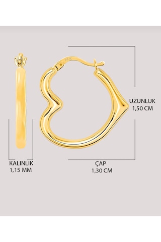 Çelikoğlu Kuyumculuk 14 Ayar Altın Kalpli Küpe 1,58 Gr