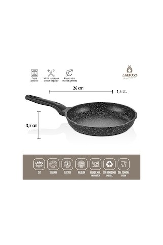 Amboss Montana 3 Parça Granit Set Siyah Siyah