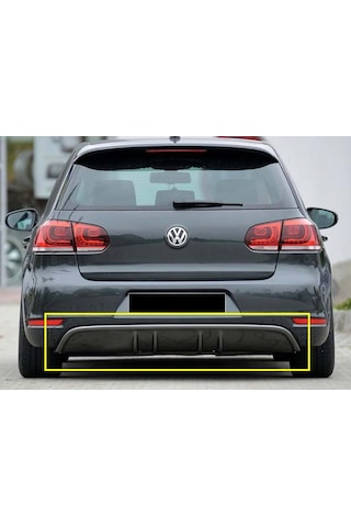 Vw Golf 6 Rieger Difüzör Parlak Siyah Plastik 2008 2009 2010 2011 2012 Arka-difizör-bodykit-ek