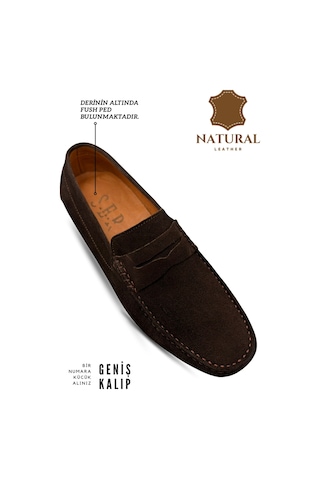 Sermoda Erkek Loafer - Hakiki Deri Rok Loafer Erkek Ayakkabı Süet Kahve