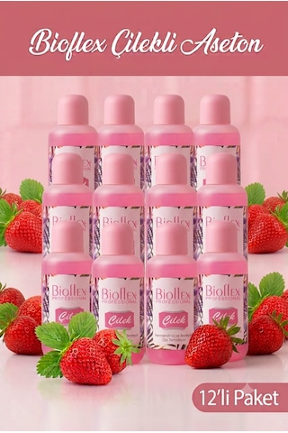 Bioflex Çilekli Aseton 220 Ml 12 Adet