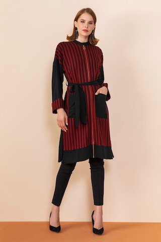 Serpil Exclusive Çizgili Modern Tunik Şık Ve Zarif Tasarım Siyah-kiremit