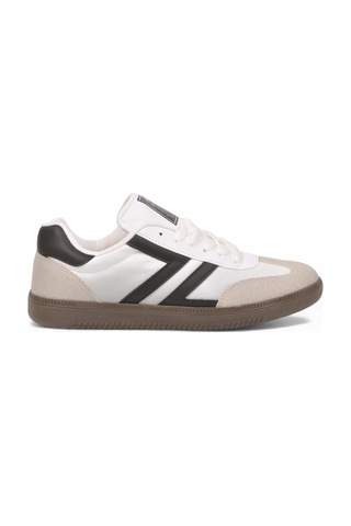 Lento Beyaz-siyah Bağcıklı Hafif Rahat Unisex Yürüyüş Ve Spor Ayakkabı Sneaker 234750 Beyaz - Siyah