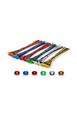 5 Adet 12 V 5mm Kırmızı Diffüz Led 20 Cm Kablolu Kırmızı