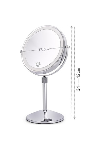 Sones Masaüstü Çift Taraflı Yuvarlak Led Aydınlatmalı Makyaj Aynası Kaldırılabilir Büyüteçli Ayna, Özellikler: Düzlem + 3 Kat Büyütme 7 İnç Pil Modeli