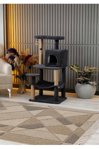 Çok Katlı Yıkanabilir Kedi Tırmalama Ve Oyun Evi- Dubai Gri