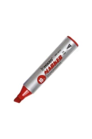 Kırmızı Permanent Markör Marker Kesik Uçlu Koli Kalemi Kırmızı 10 mm Mr-6010 12 Adet