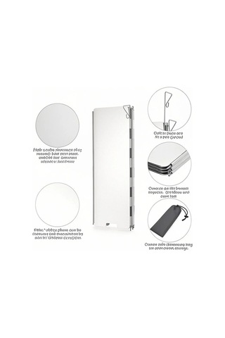 Tongxida Katlanır Rüzgarlık 8 Parça - Hafif Ve Dayanıklı Gümüş Renk, Kamp Ocağı İçin Gümüş