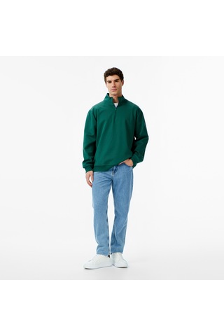United4 Unıted4 Erkek Yeşil Half Zip Sweatshirt Ft-msd Yeşil